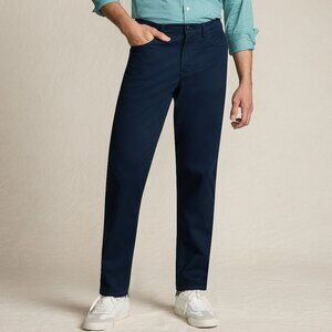 Men's Lands' End Bedford Traditional Fit 5-Pocket Pants 38 x 30 Navy